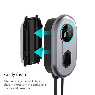 Trạm sạc EV Wallbox 48A với màn hình LCD APP Wifi / Bluetooth Bộ sạc gia đình EV loại 11,52 KW