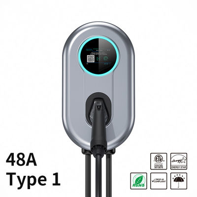 Trạm sạc EV Wallbox 48A với màn hình LCD APP Wifi / Bluetooth Bộ sạc gia đình EV loại 11,52 KW