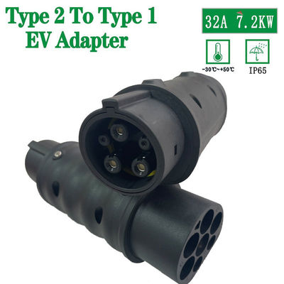 Bộ chuyển đổi sạc EV Type2 sang Type1 Max 32A IEC 62196 sang SAE J1772 Bộ chuyển đổi sạc xe hơi AC