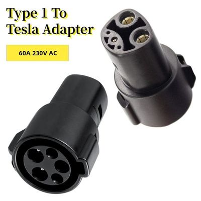 Đầu nối sạc AC một pha 60A EV Bộ chuyển đổi J1772 sang Tesla cho bộ sạc xe điện