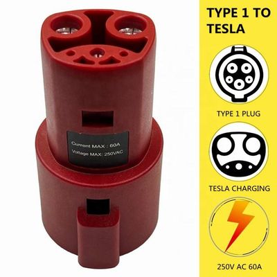 Bộ chuyển đổi sạc AC 10 KW Loại 1 sang Tesla EV SAE J1772 sang Tesla Bộ sạc nhanh 60A