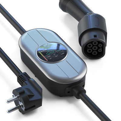 Bộ sạc EV di động 50/60Hz Loại 2 có Hộp điều khiển Bộ sạc EV tại nhà có thể điều chỉnh dòng điện AC 230V