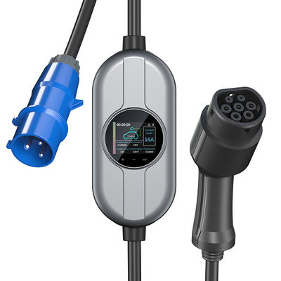 Bộ sạc Type2 AC 250V EV cho xe điện Cọc sạc hiện tại điều chỉnh 16A