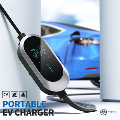Bộ sạc nhanh điều chỉnh dòng điện tối đa 32A Loại 2 EV, Bộ sạc xe điện di động OEM AC